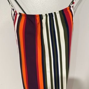 NWOT, ANNE COLE, SZ 10, ONE-PIECE SWIMSUIT, MULTI-COLOUR, STRIPED